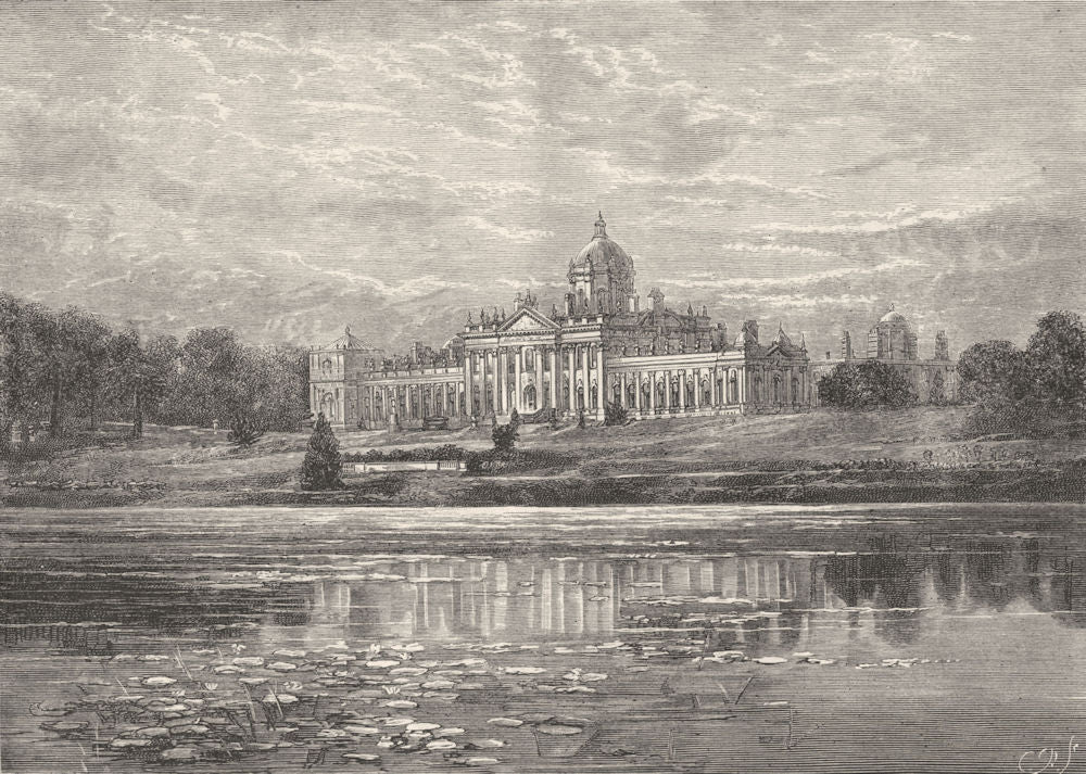 YORKS. Castle Howard. South front 1898 old antique vintage print picture